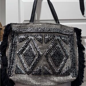 American and Beyond Silver Foiled Zippered Multi-Purpose Tote -Lightly Used $30